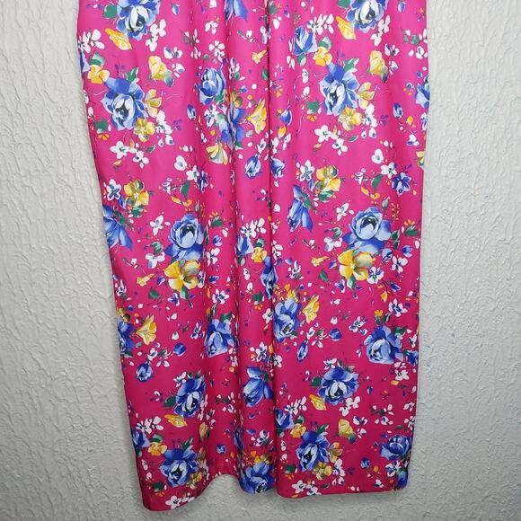 Vintage Collections Chemise Day Dress Gown Pink Floral Tropical Hawaii SzLARGE - Picture 12 of 13